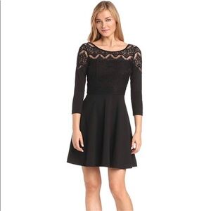 🖤 LILLY PULITZER Remmy Lace Long Sleeved Black Mini Dress. SMALL. Great Cond!